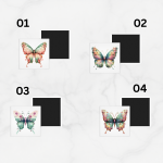 Fridge Magnet Kulkas Persegi Edisi Pastel Butterfly